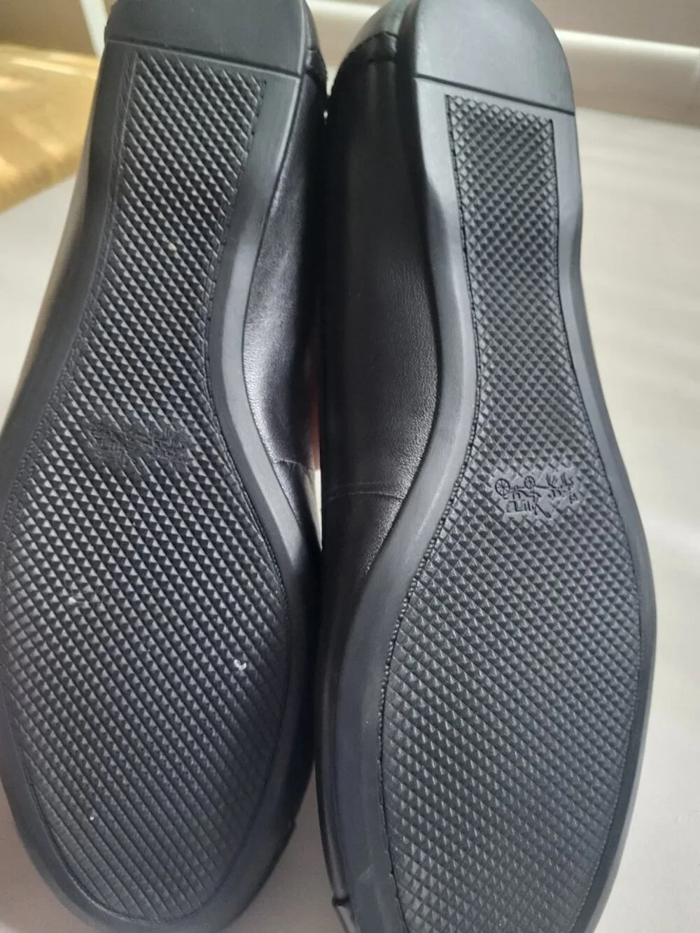 Coach Black Leather Ballet Flats – Size 7M, New